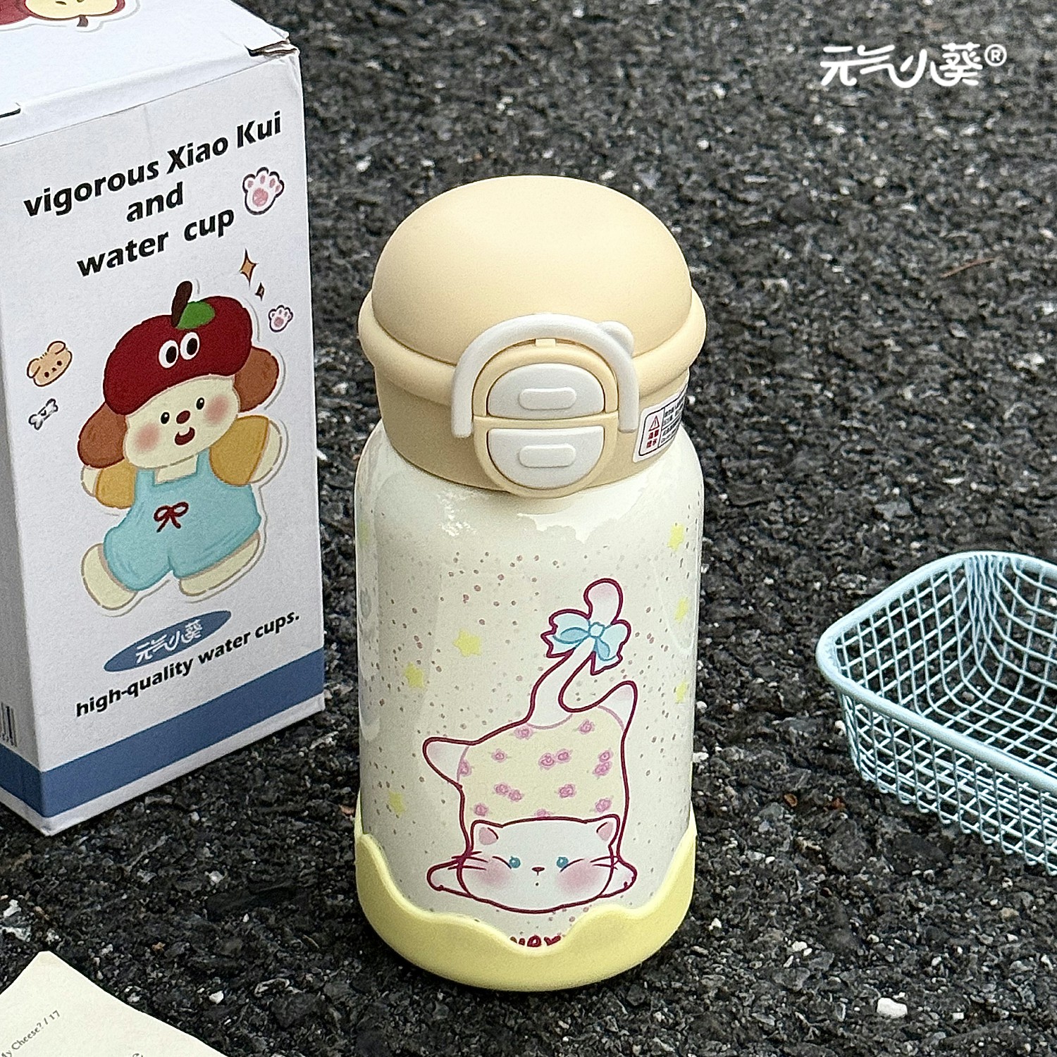 新款保温杯高颜值可爱儿童便携式女生不锈钢316学生吸管双饮水杯