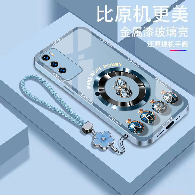 来财葫芦华为P40手机壳ANA-AL00高级感冰感轻奢耐脏玻璃壳金属漆