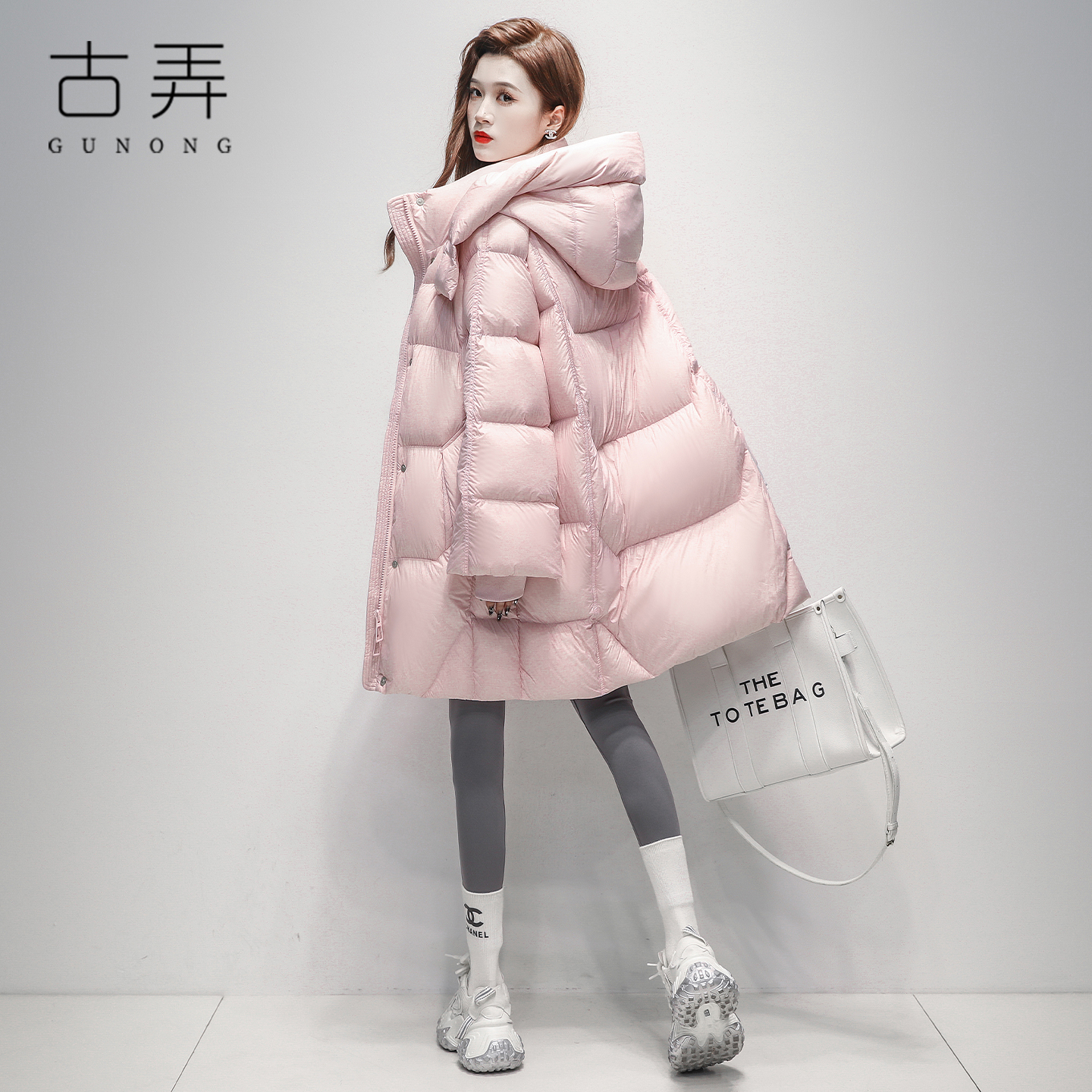 白鹅绒羽绒服女中长款2025冬季新款云朵泡芙连帽保暖时尚加厚外套