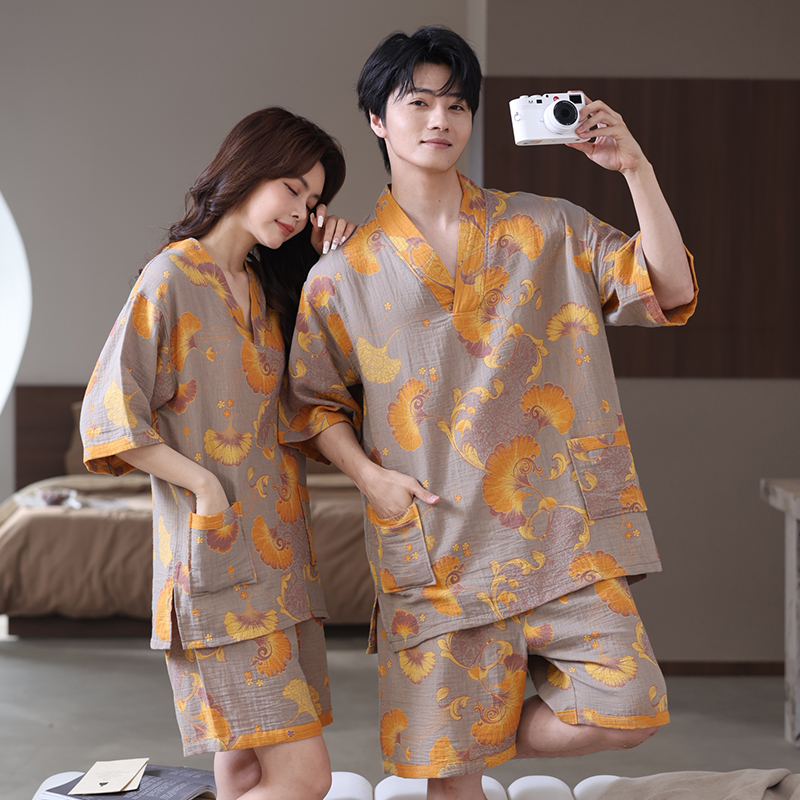 【好物特惠】纯棉汗蒸服情侣洗浴按摩男款浴衣桑拿服女款家居睡衣