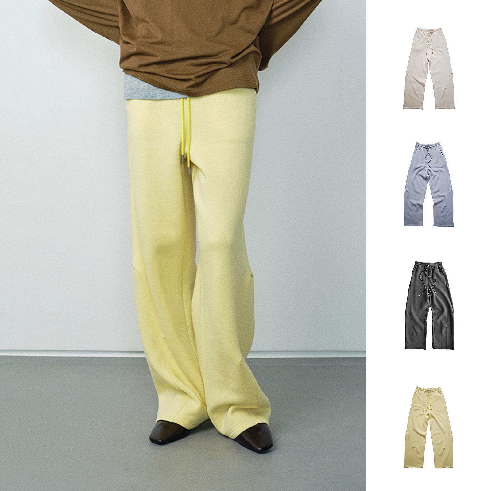 MANZANILLA设计师品牌复古褶皱设计加绒卫裤DSC买手店DY5M32053