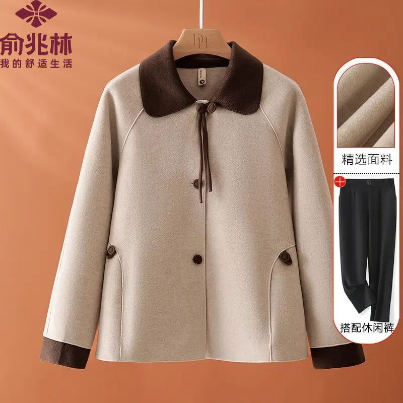 俞兆林妈妈秋装时尚毛呢小香风短外套秋季2025新款洋气贵夫人大衣