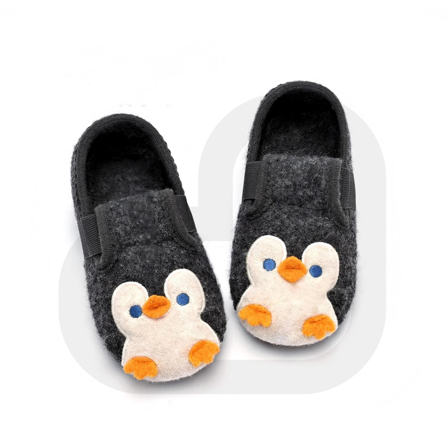 秋冬季纯色保暖豆豆鞋棉鞋软底卡通防滑加绒毛毛鞋韩版儿童鞋子QQ