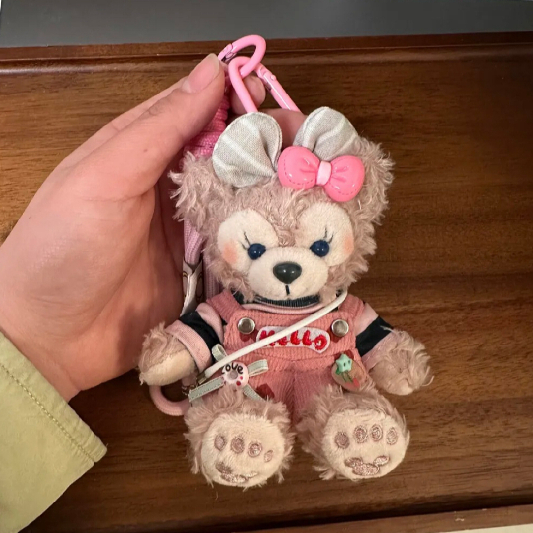 雪莉玫布朗尼背带裤造型可爱毛绒小熊小挂件女挂件公仔钥匙扣挂饰