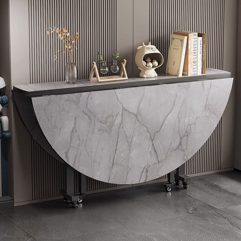 云沐语折叠桌圆桌客厅家用桌子小户型出租房专用可折叠大圆桌餐桌