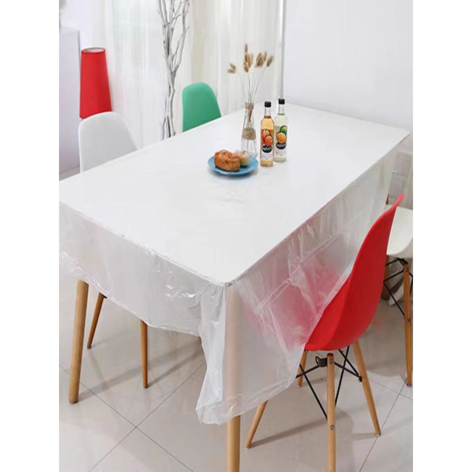 白色透明一次性桌布加厚红婚庆餐饮酒店桌纸餐桌布长方形塑料台布
