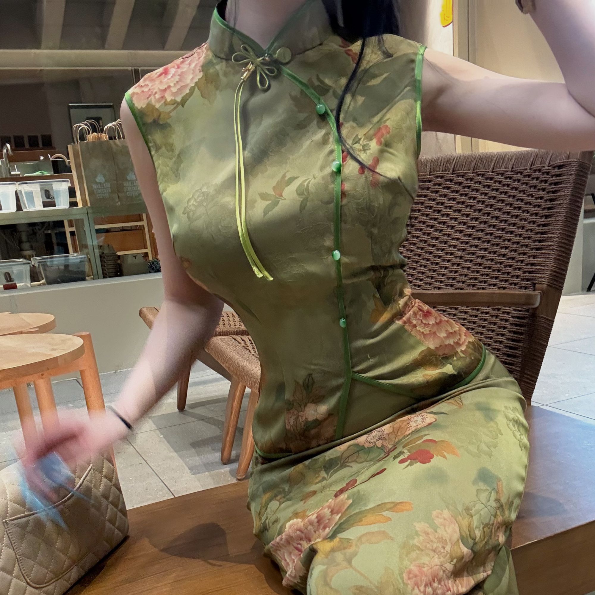 LHMknk1画报夫人原创自制夏季显瘦中国风新中式旗袍两件套 槐夏