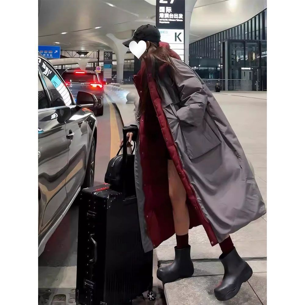 高级感两面穿棉服女2025今年流行爆款中长款流行户外风外套冬季