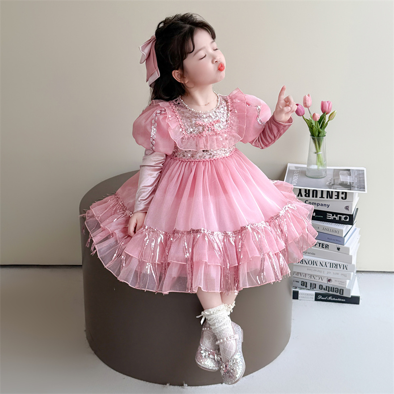 女童春秋装洛丽塔公主裙儿童洋气连衣裙生日礼服2025新款秋季裙子