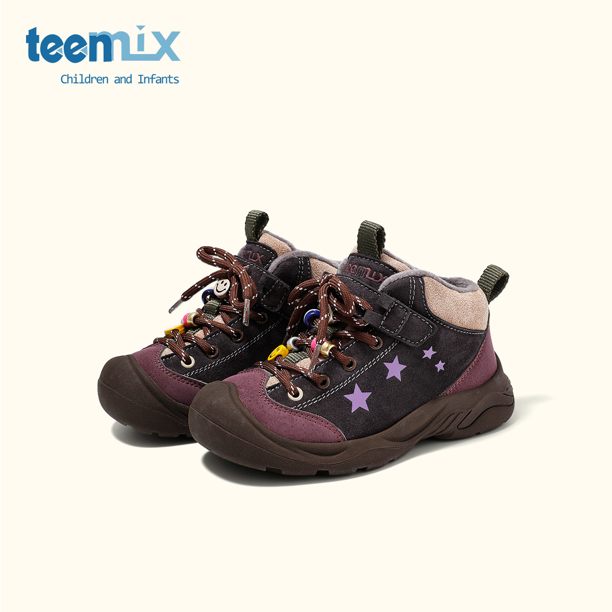 天美意童鞋2025年冬季新款女童加绒保暖棉鞋男童中大童二棉运动鞋