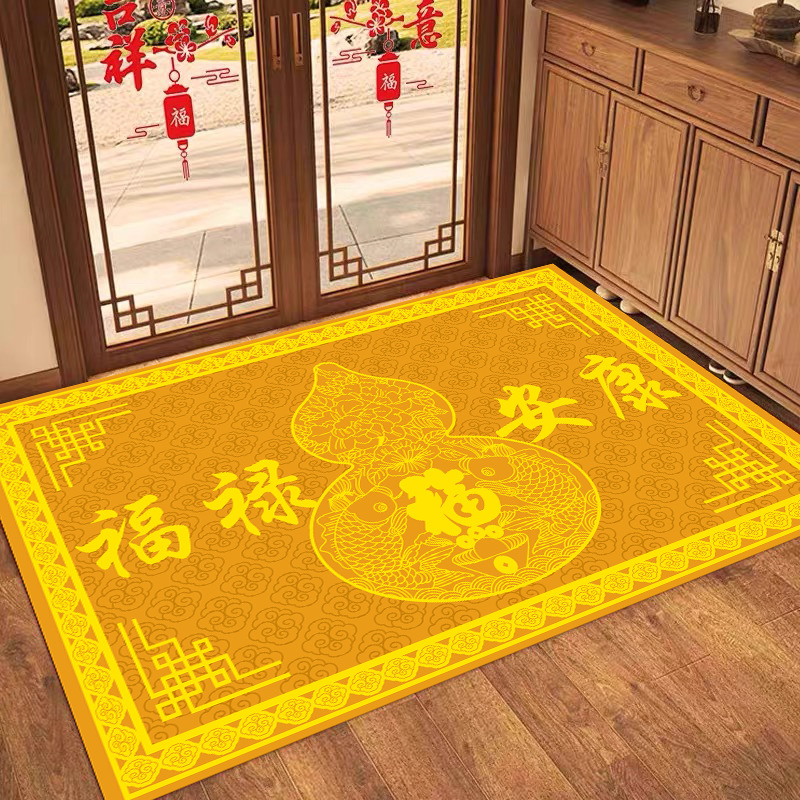 金色入户门地垫金黄色防滑脚垫家用高级感进门垫玄关门口地毯地垫