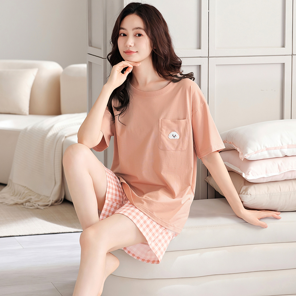 slk02小云朵100%棉睡衣可外穿家居服套装82357pp