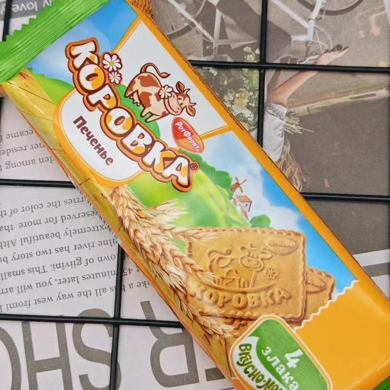 八分场俄罗斯进口小牛牌谷物小麦饼干早餐香酥85g