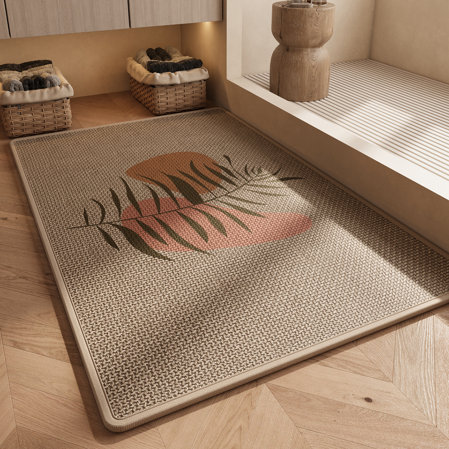 编织卫生间地垫厕所洗手间淋浴房门口洗澡速干擦脚地毯浴室防滑垫