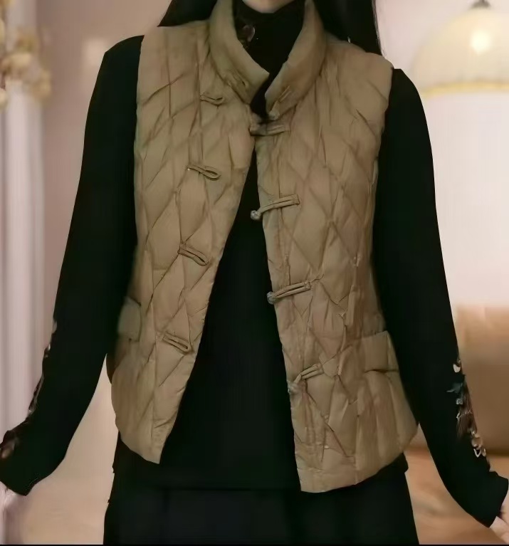 新中式马甲潮流时尚加绒加厚马甲小香风大码女款爆款国风国潮