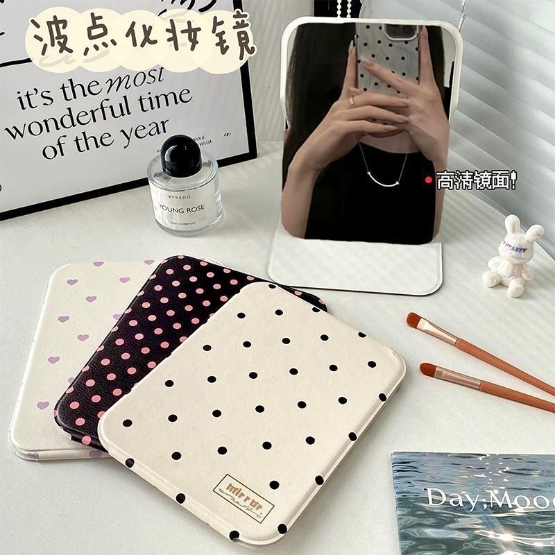 台式折叠可立简约小镜子ins学生宿舍桌面化妆镜随身便携镜子家用
