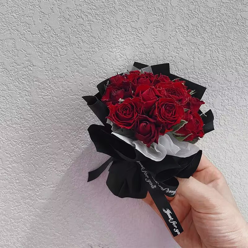 口袋花束迷你花束玫瑰小花束永生花情人节圣诞生日干花永生花女生
