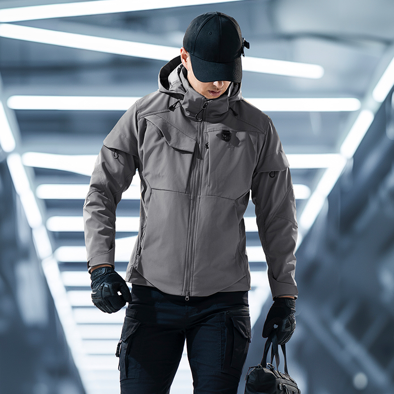 【龙牙】二代天仓机能连帽夹克上衣男士新款户外防风百搭休闲男外套