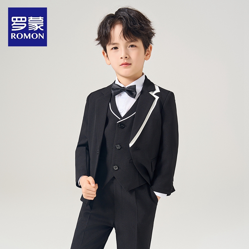 Romon/罗蒙儿童西装套装男童礼服花童小西服男孩钢琴演出服英伦风