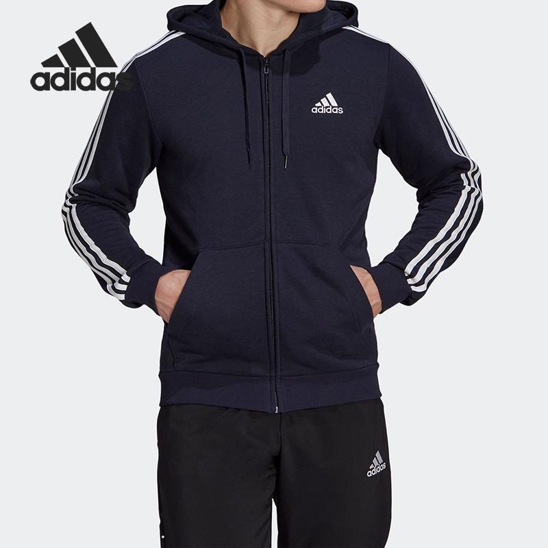 Adidas/阿迪达斯正品针织男款训练休闲运动连帽夹克外套 GK9033
