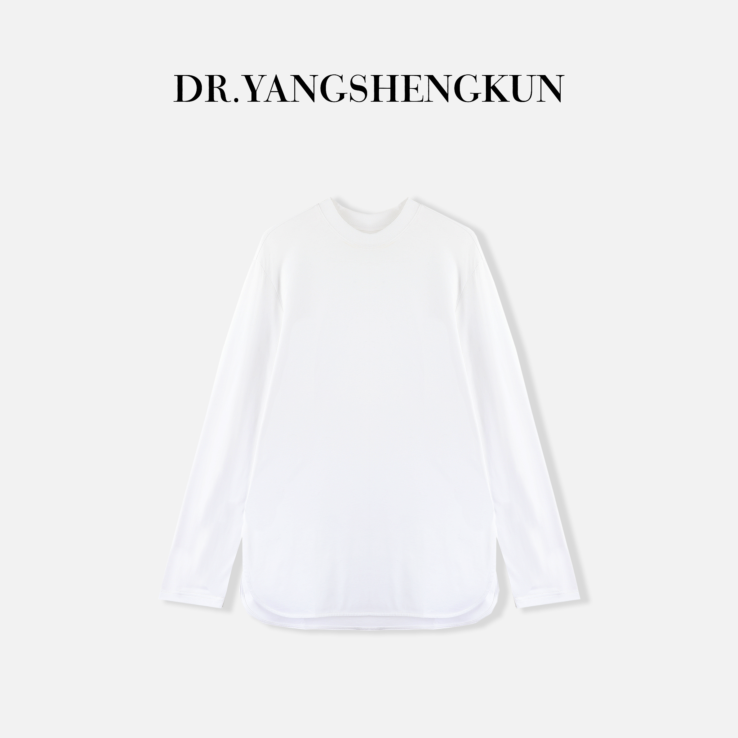 杨圣坤2025新品进口匹马棉不规则开叉简约百搭长袖T恤S82510411