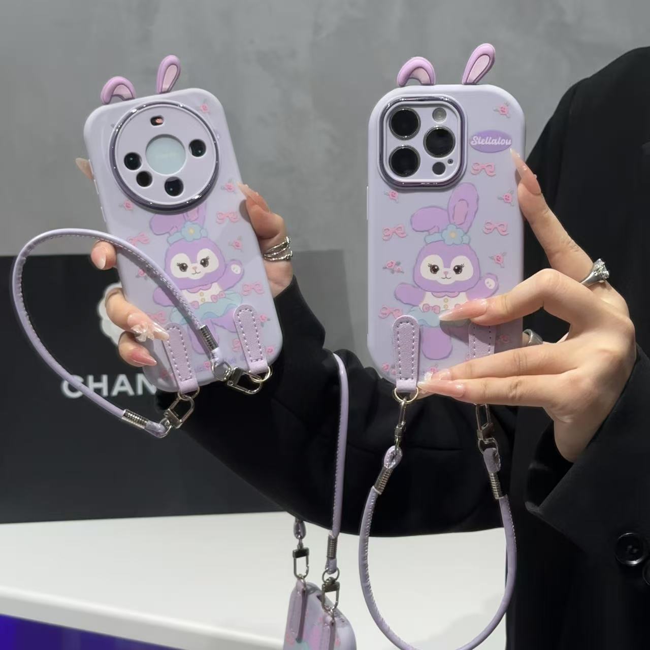 奥菲顿兔耳星黛露挂绳适用苹果17胖子16手机壳华为vivo小米15oppo