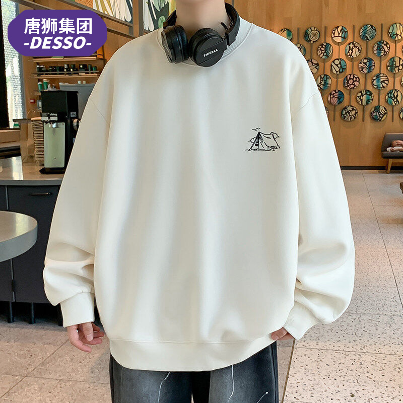 唐狮集团DESSO圆领卫衣男士潮牌宽松印花长袖运动套头上衣春秋款