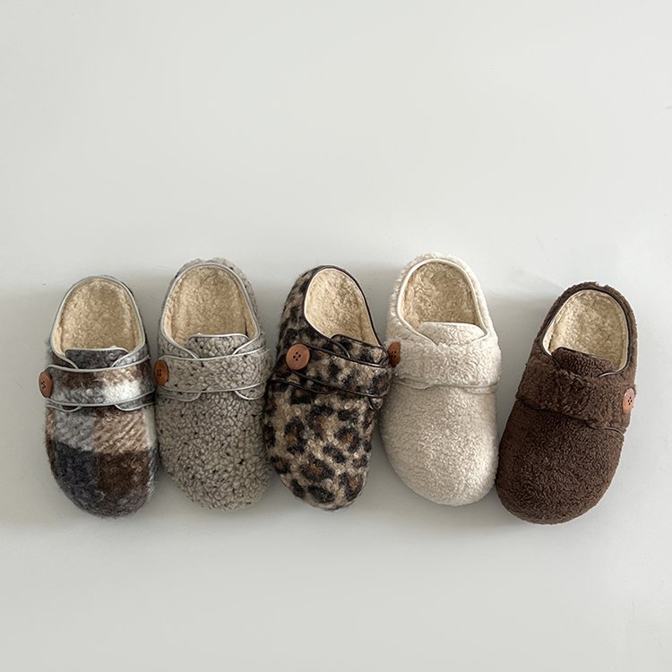 自然卷内勃肯毛毛鞋复古百搭纽扣魔术贴秋冬保暖棉鞋女休闲鞋