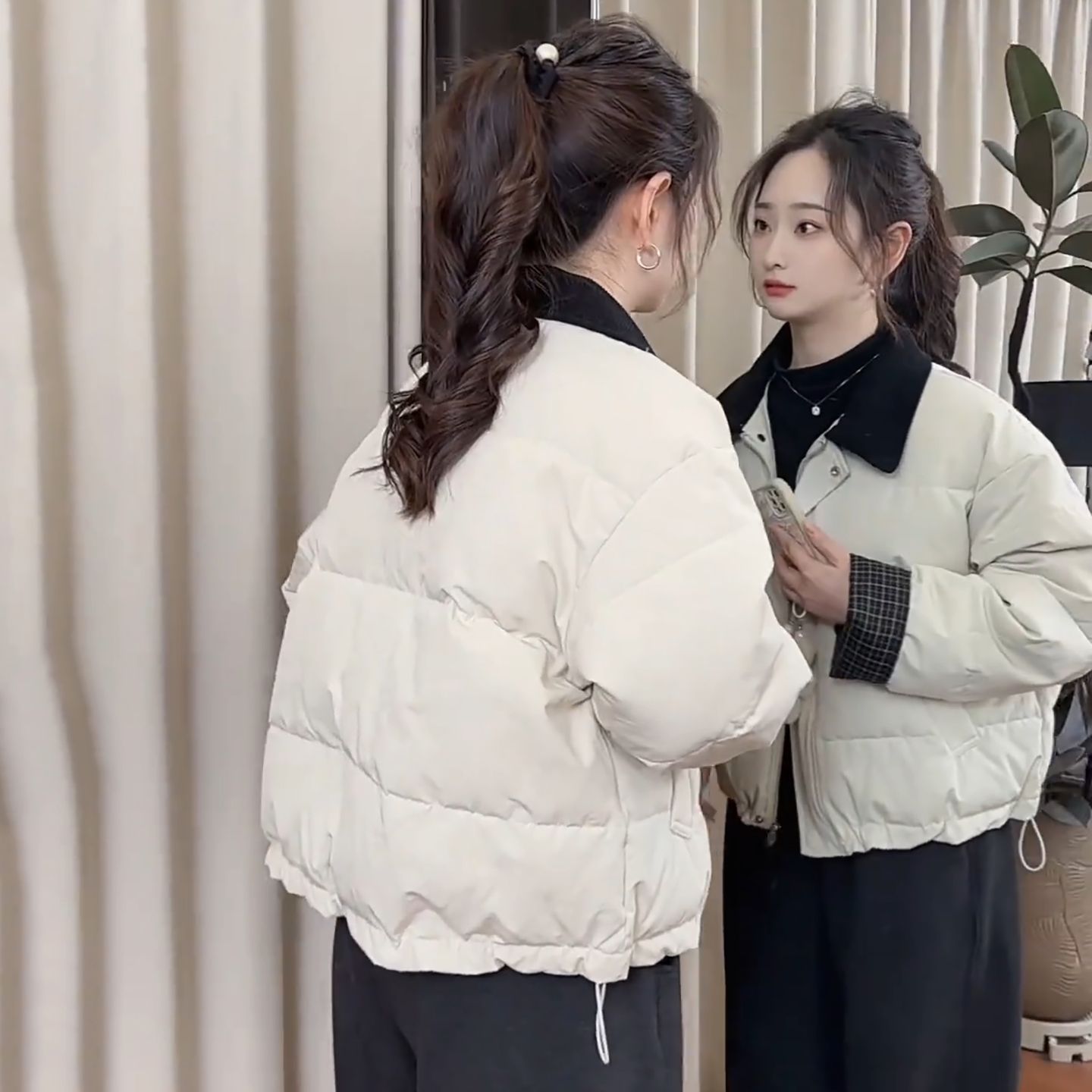 百搭时尚翻领棉服女短款上衣冬季新款休闲宽松加厚小棉衣外套