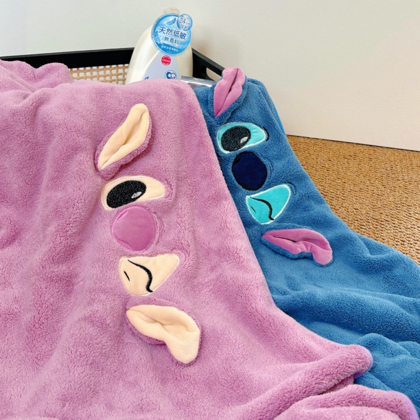 高颜值史迪仔珊瑚绒毛巾情侣柔软吸水洗脸巾加厚330g吸水速干浴巾