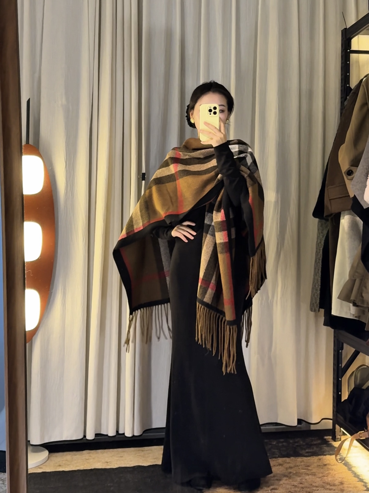 秋冬季提花民族风披肩女百搭休闲高级感水墨画大披风