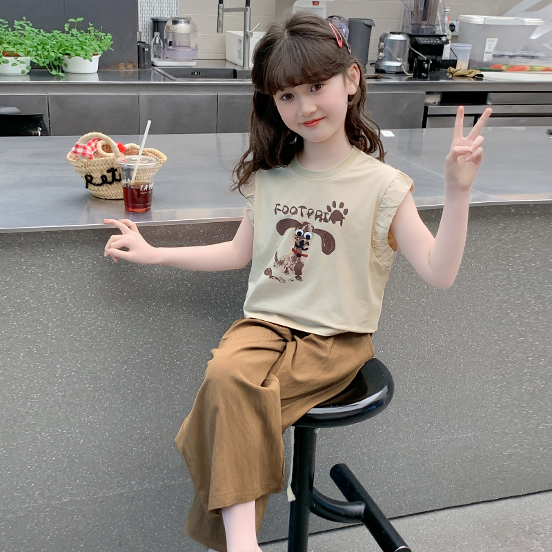 女童夏季套装2025新款儿童夏装网红洋气时髦短袖两件套夏款女孩潮