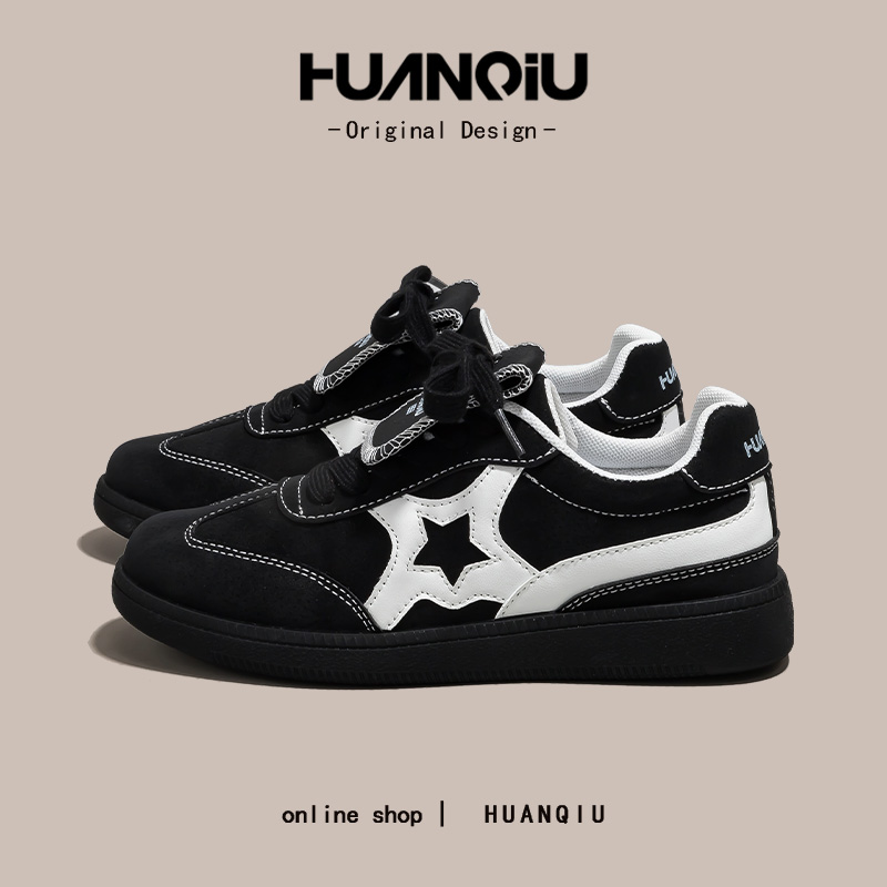 环球明星同款百搭流行德训鞋女2025新款增高校园时尚板鞋HC65031