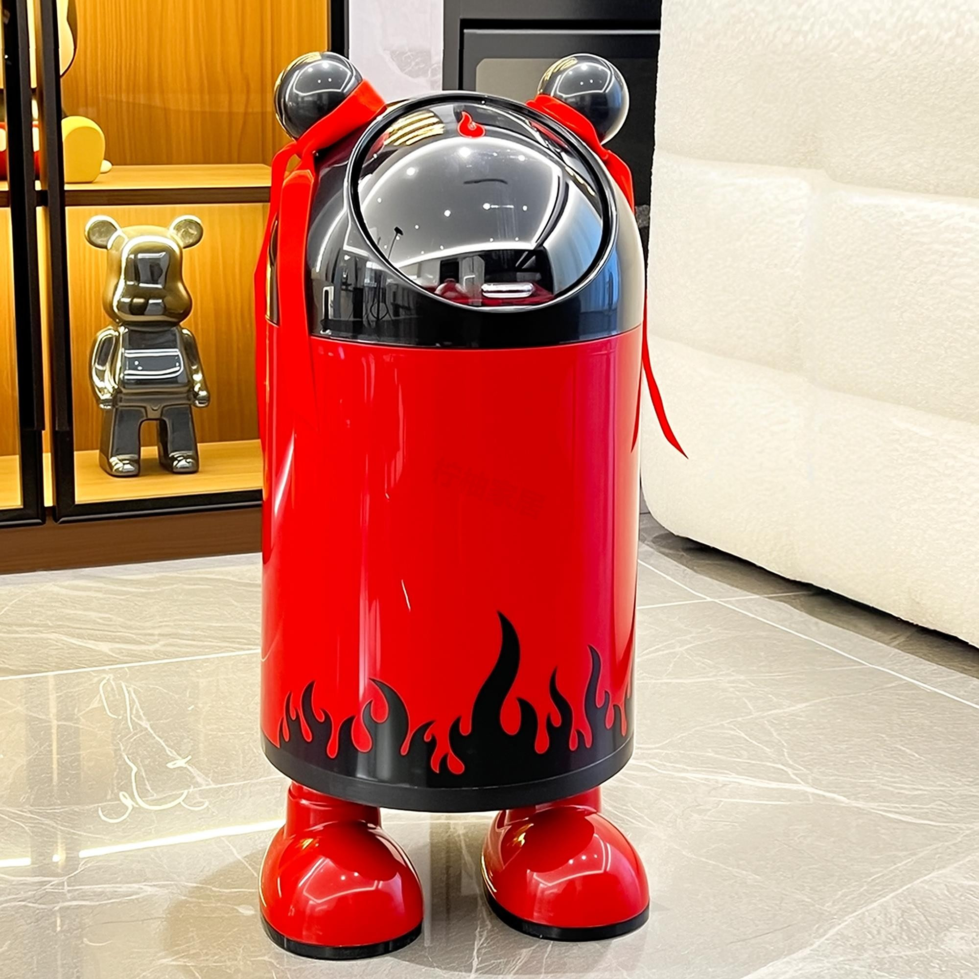 创意加厚垃圾桶家用客厅高颜值新款带盖纸篓卧室可爱大容量收纳桶