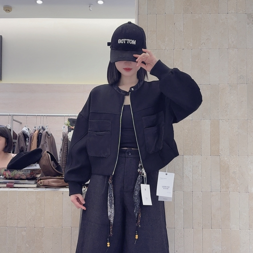美式立领短款棒球服外套女春秋2025秋宽松显瘦百搭小个子夹克开衫