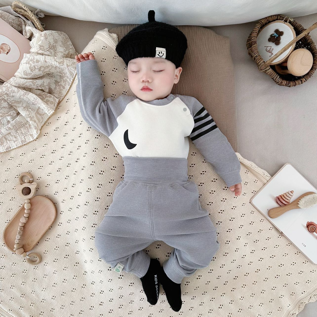 宝宝羊毛蚕丝套装秋冬高腰护肚贴身保暖内衣儿童保暖秋衣秋裤加厚