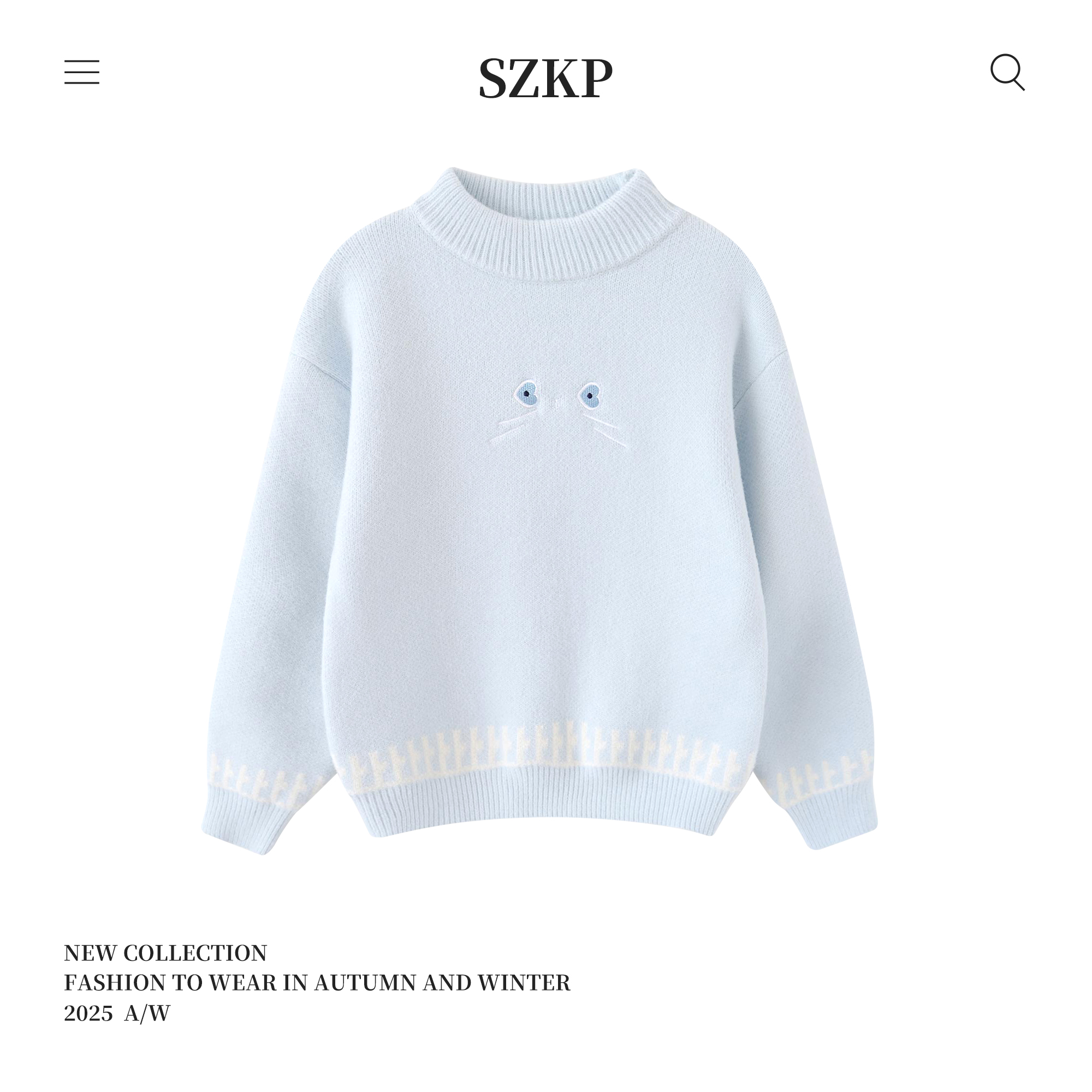 SZKP冬季新款女童装中大童软糯亲肤卡通刺绣儿童毛衣MFYD557674