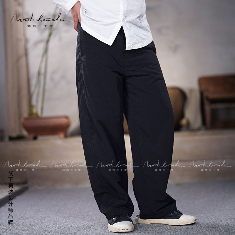 北纬三十度羽绒裤裤子男装2025冬季新品休闲百搭时尚弯刀羽绒裤