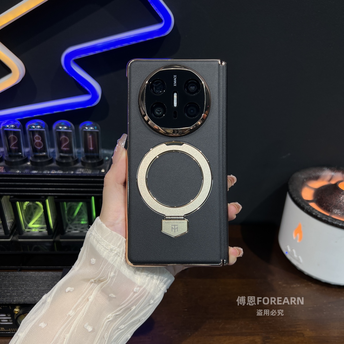 适用于华为matex6手机壳折叠屏matex5真皮保护套x3支架磁吸男女