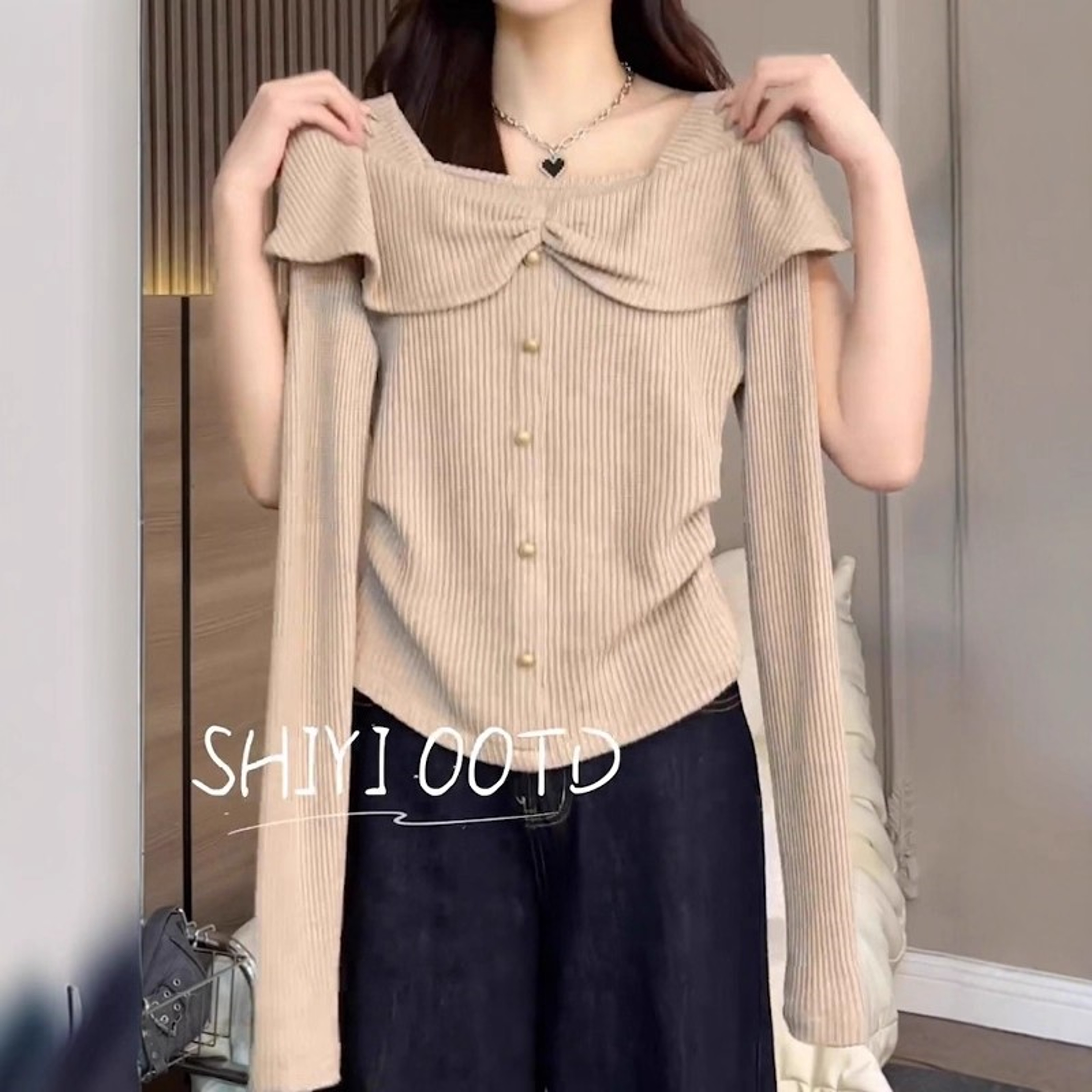 法式轻熟优雅风荷叶边长袖T恤女2025秋季大码高级感显瘦打底上衣