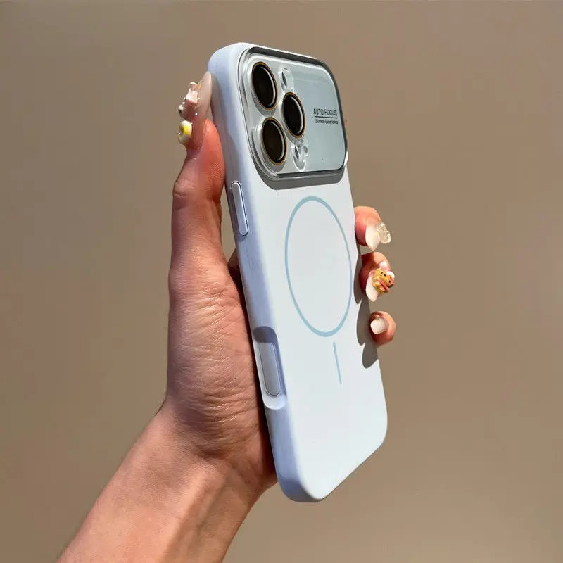 ai拍照按键纯色大视窗适用苹果16promax手机壳磁吸17pro镜头膜15