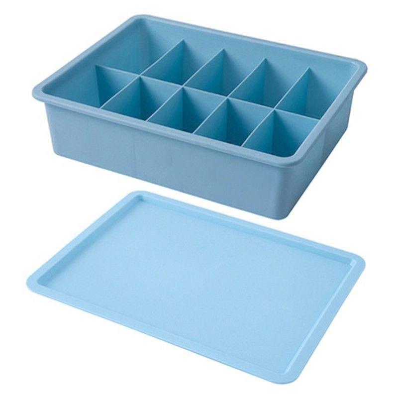 W放毛巾的收纳盒十格带盖保洁家政用收纳抹布清洁用七色抹布置物