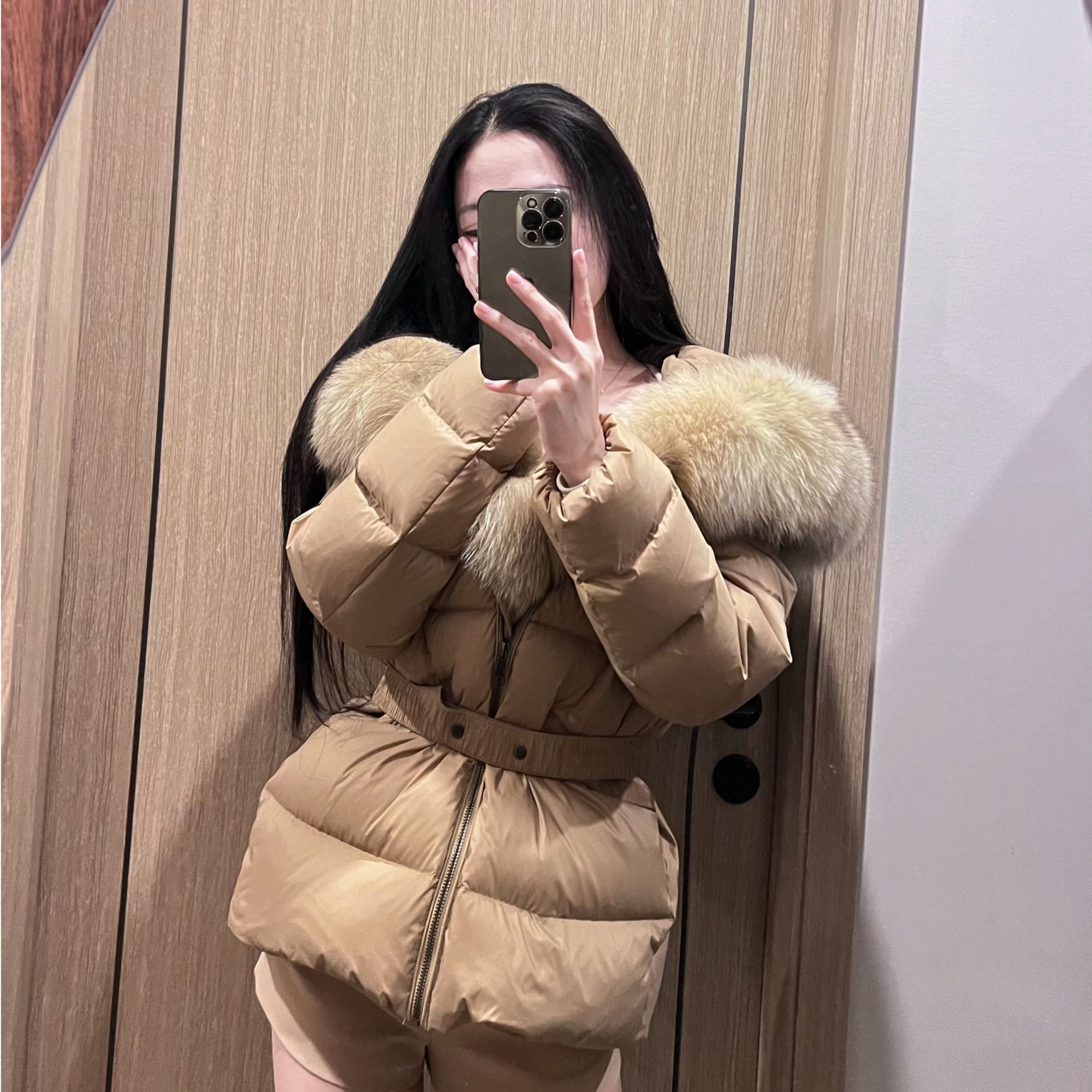 【冬日飞羽】羽绒服女冬季25新款中长款大毛领超好看时尚显瘦面包服