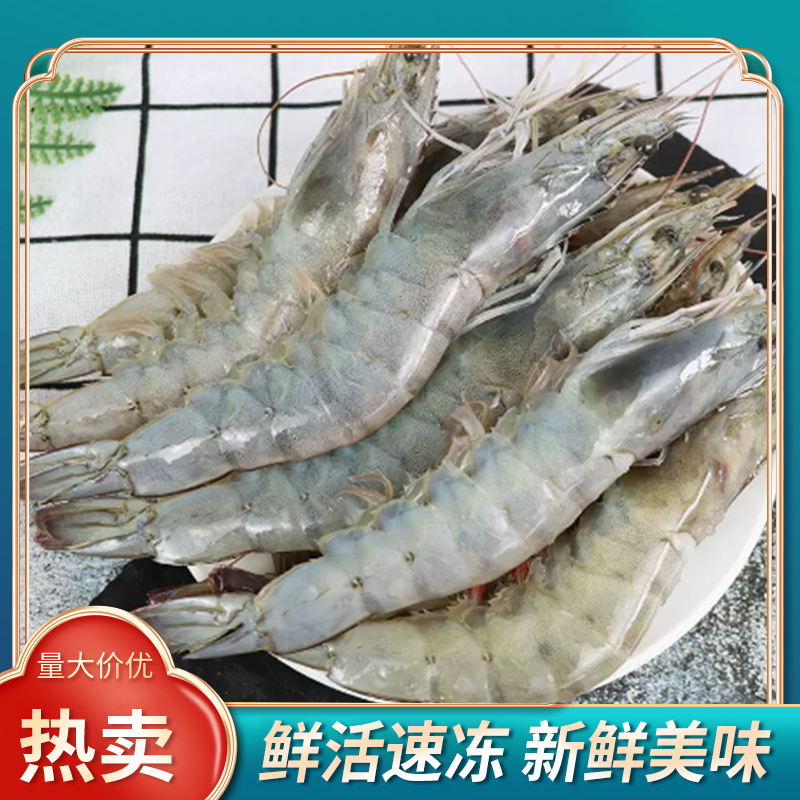 南美凡厄瓜多尔纳白虾 鲜甜可口 肉厚劲道 3斤