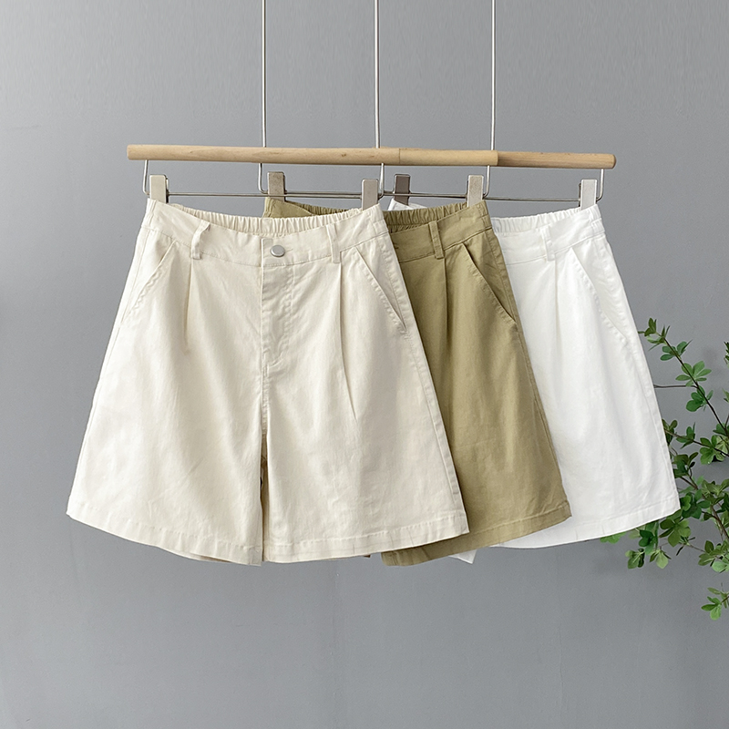 短裤女爆款新款宽松大码高腰显瘦薄款a字五分裤休闲外穿黑色中裤