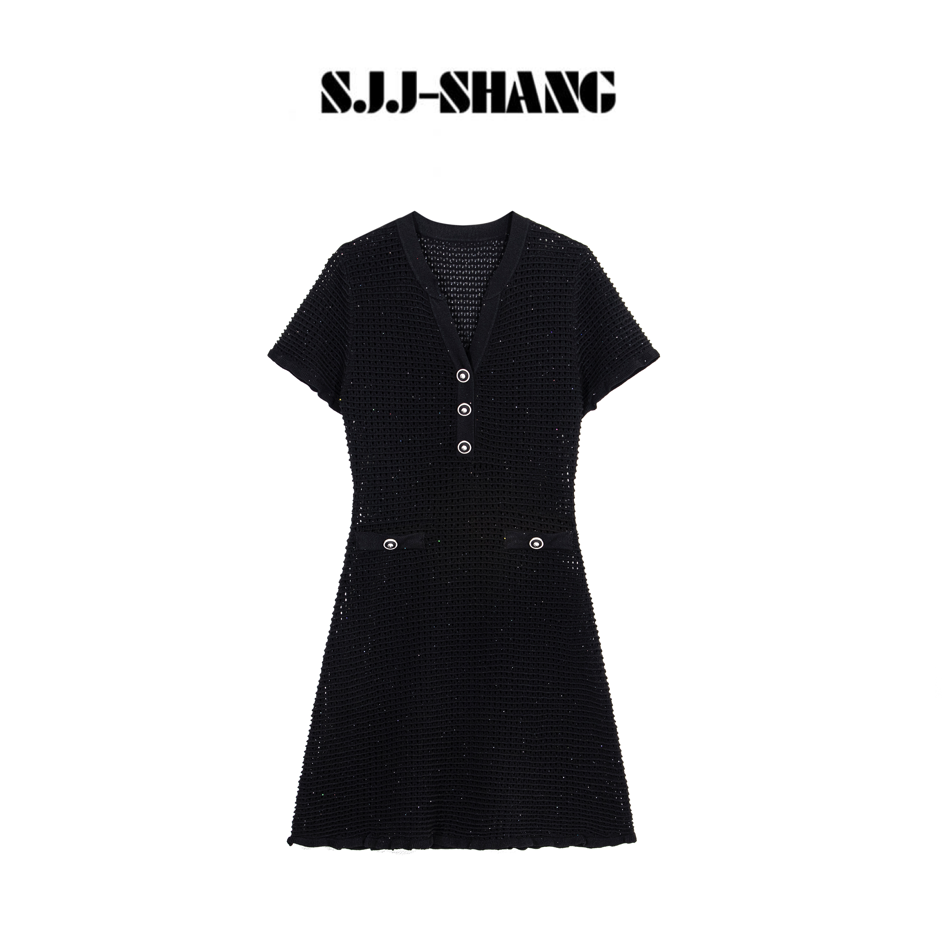 SJJ-SHANG【镂空繁星】25ss新款高级感亲肤轻奢气质连衣裙q134471p