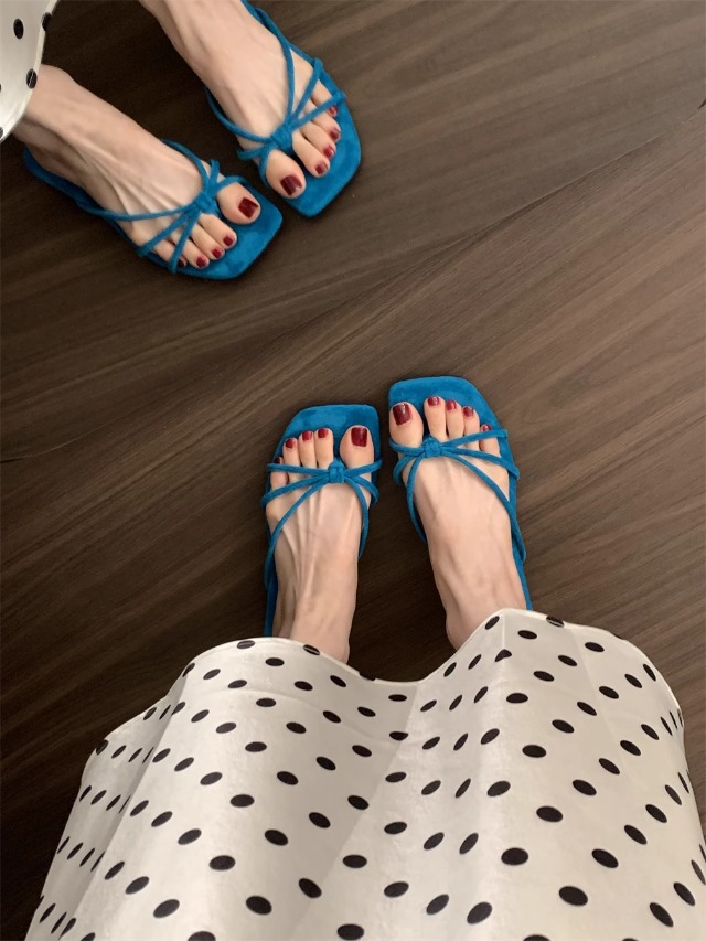 法式简约夹趾凉拖鞋女夏外穿2025年绒面温柔晚晚风沙滩细带人字拖