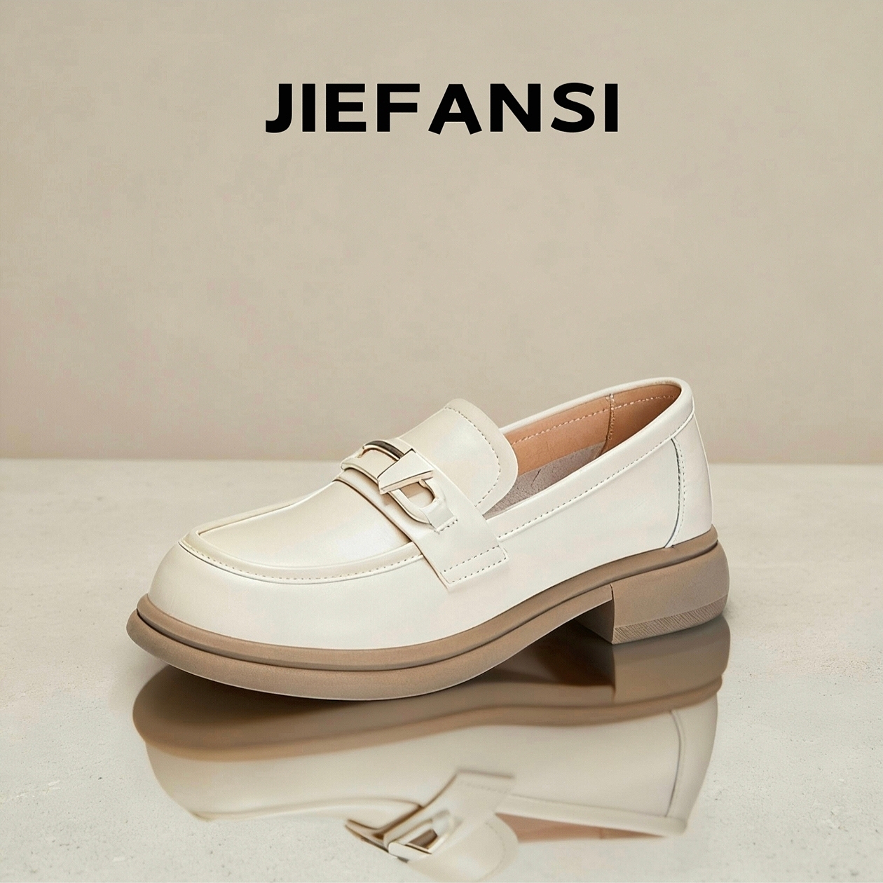 真皮乐福鞋女2025秋季新款女士英伦风小皮鞋一脚蹬女鞋小香风单鞋