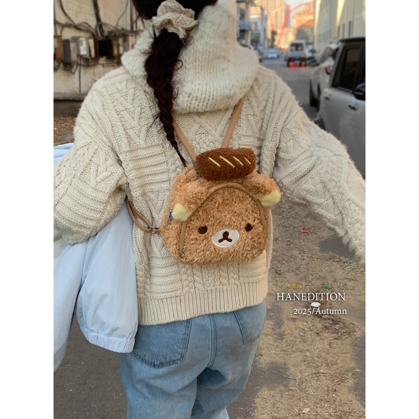 可爱毛绒双肩包包女款爆款2025新款日系ins小背包百搭逛街通勤包