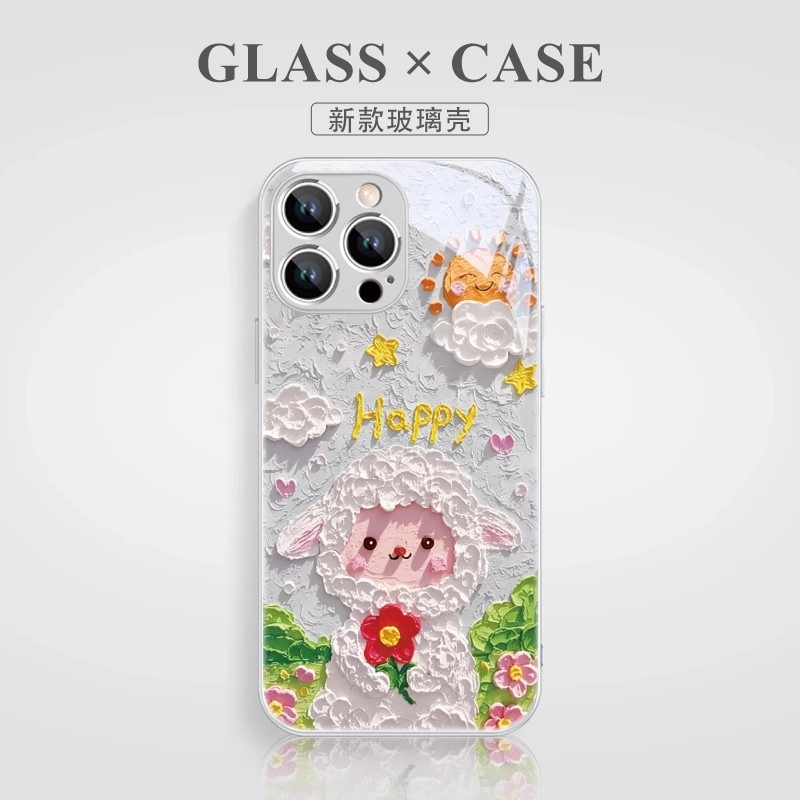 油画小绵羊适用于苹果/华为/小米/vivo/OPPO夏日卡通可爱女手机壳
